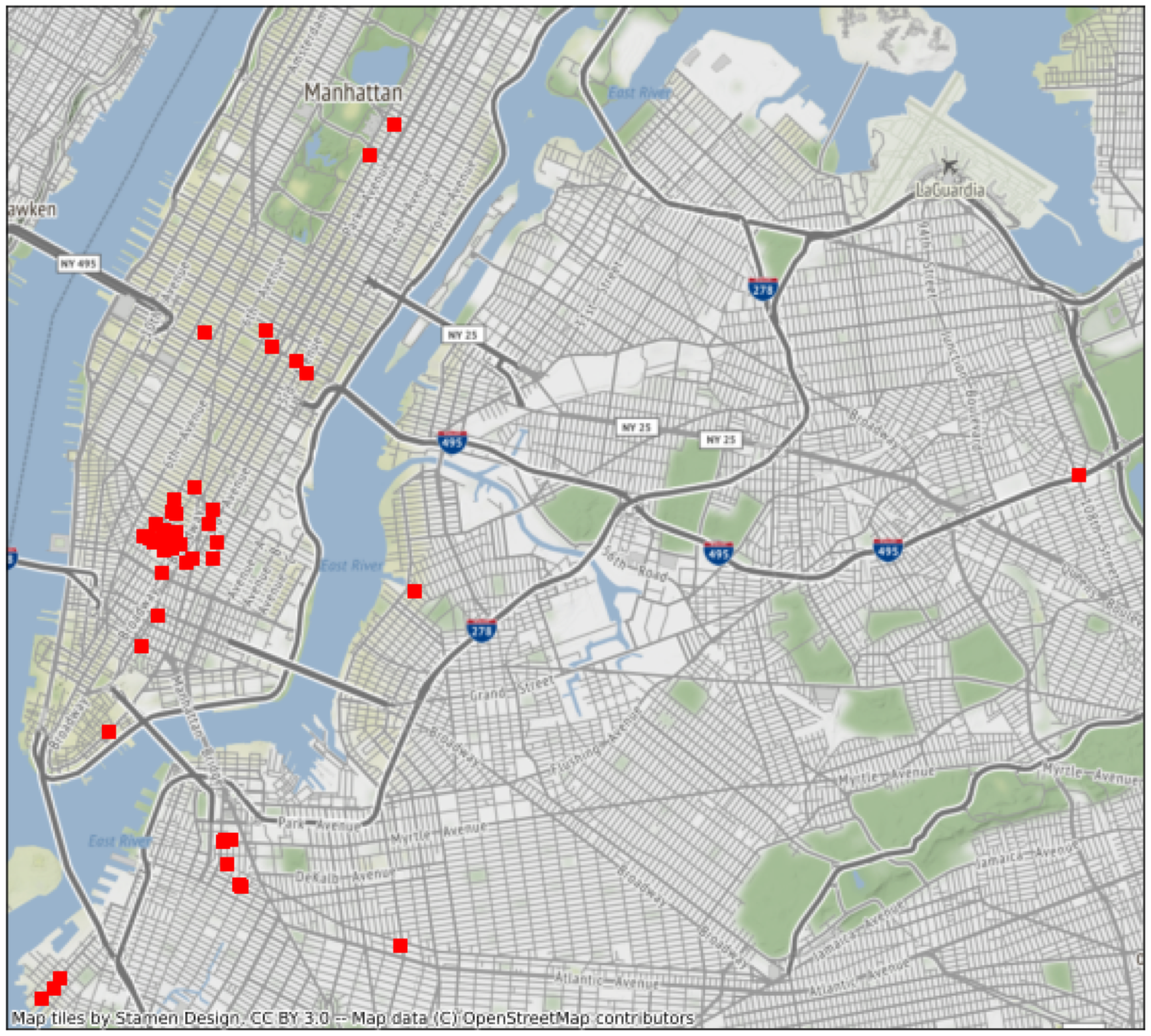 SONYC-UST sensor locations across New York City